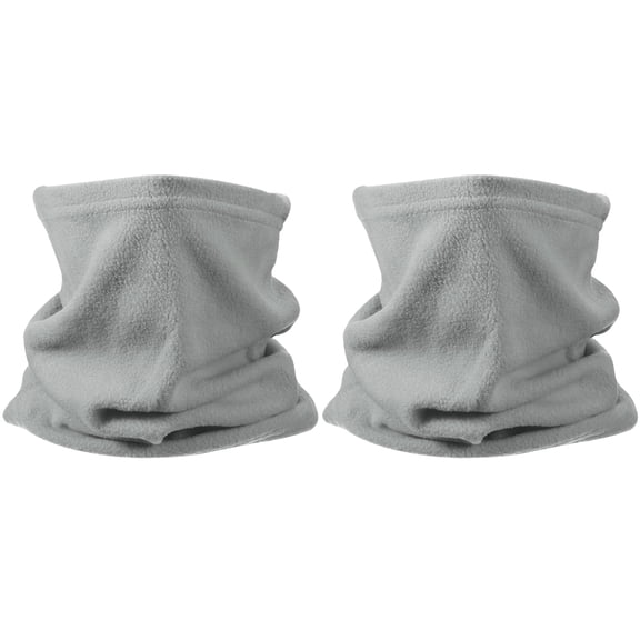 Uxcell  Winter Neck Gaiter, Winter Warmer Ski Face Polar Fleece Mask Scarf Thermal Stretch Thick Windproof - for (Men Women/Cold Weather/Skiing/Snow Boarding/Running) 2Pcs Light Grey