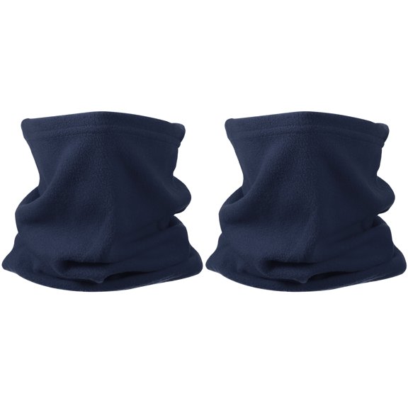Uxcell Winter Neck Gaiter, Winter Warmer Ski Face Polar Fleece Mask Scarf Thermal Stretch Thick Windproof Scarves- for (Men Women/Cold Weather/Skiing/Snow Boarding/Running) 2Pcs Navy Blue