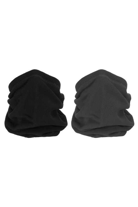 Uxcell Winter Neck Warmer, 2 Pack Drawstring Warm Face Scarf Windproof Neck Gaiter, Black, Dark Gray