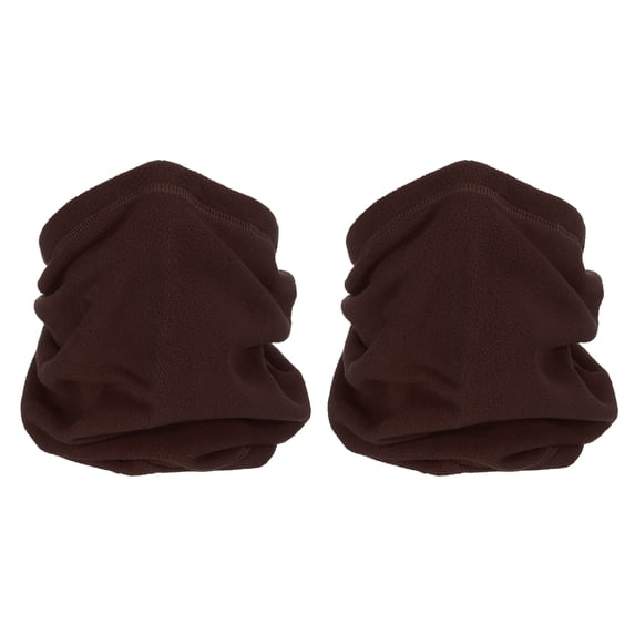 Uxcell Winter Neck Warmer, 2 Pack Drawstring Warm Face Scarf Windproof Neck Gaiter, Brown