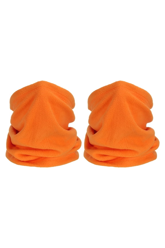 Uxcell Winter Neck Warmer, 2 Pack Drawstring Warm Face Scarf Windproof Neck Gaiter, Orange
