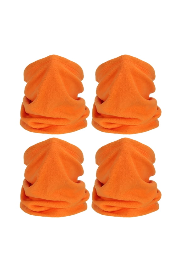 Uxcell Winter Neck Warmer, 4 Pack Drawstring Warm Face Scarf Windproof Neck Gaiter, Orange