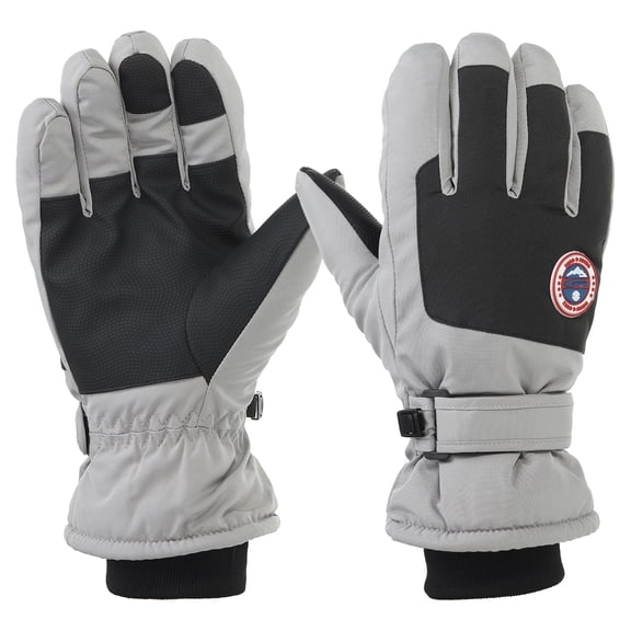 Uxcell Winter Ski Snow Gloves, 1 Pair Waterproof Touchscreen Winter Warming Gloves Grey-black