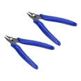 thumbnail image 1 of Uxcell Wire Cutter Flush Cutter Side Nipper Mini Diagonal Cutting Plier Wire Snip, Blue 2 Pack, 1 of 5