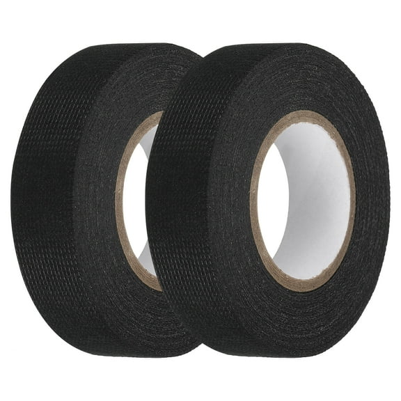 Uxcell Wire Harness Tape, 0.74 in x 32.81 ft Self-Adhesive Cloth Electrical Tape Auto Electrical Cable Fixed High Temp Noise Dampening Heat Proof Wire Harness Automotive Cloth Tape, 2 Pcs