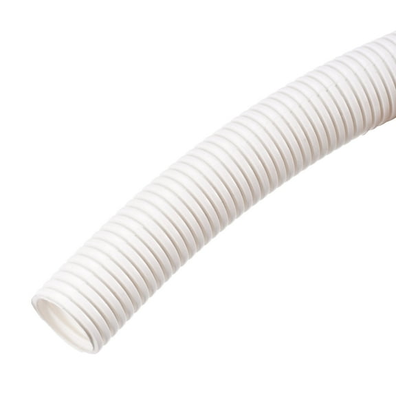 Uxcell Wire Loom Tubing Corrugated Pipe Conduit, 10ft Length 29x34.5mm White for Wire Cable