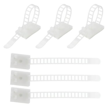 Uxcell Wire Organizer Ties, 6-25.5mm Cable Management Adjustable Zip Ties Adhesive Cord Clips Wire White Pack of 30