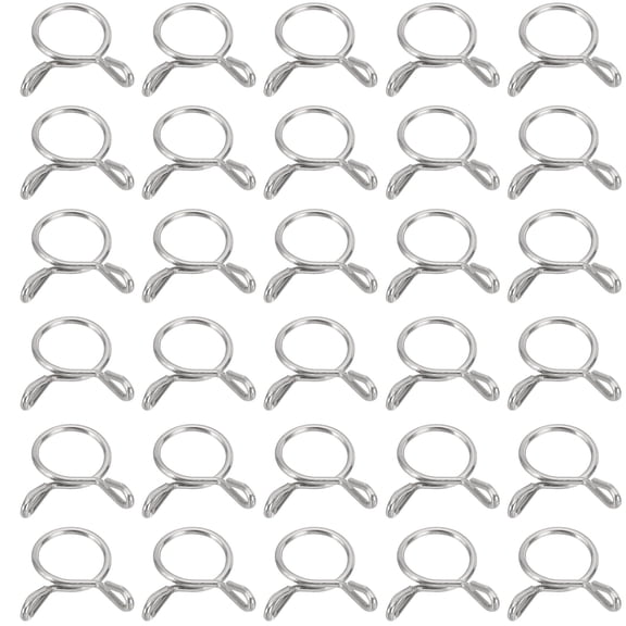 Uxcell Wire Spring Hose Clamps, 304 Stainless Steel Spring Clip Pipe for Fuel Line Silicone Vacuum Air Hose Tube Water Pipe 11-11.5mm OD 0.39"(10mm) ID