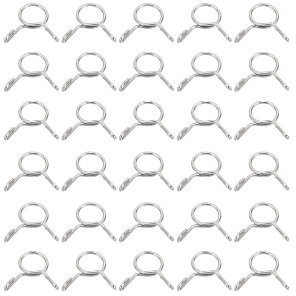 Uxcell Wire Spring Hose Clamps, 304 Stainless Steel Spring Clip Pipe for Fuel Line Silicone Vacuum Air Hose Tube Water Pipe 8.8-9.5mm OD 0.31"(8mm) ID