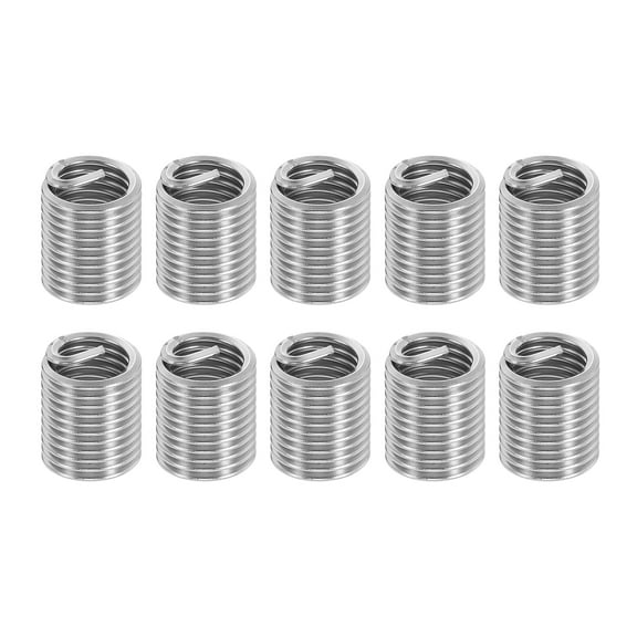 Uxcell Wire Thread Inserts 1/2-13 UNC 2D 25.4mm, 10Pcs 304 Stainless Steel Helical Coiled Wire Screw Threaded Sleeve Sheath for Mechanical Equipment Automotive Repairs