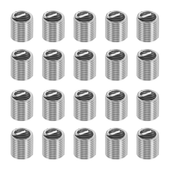 Uxcell Wire Thread Inserts 1/4-28 UNF 2D 12.8mm, 20Pcs 304 Stainless Steel Helical Coiled Wire Screw Threaded Sleeve Sheath for Mechanical Equipment Automotive Repairs