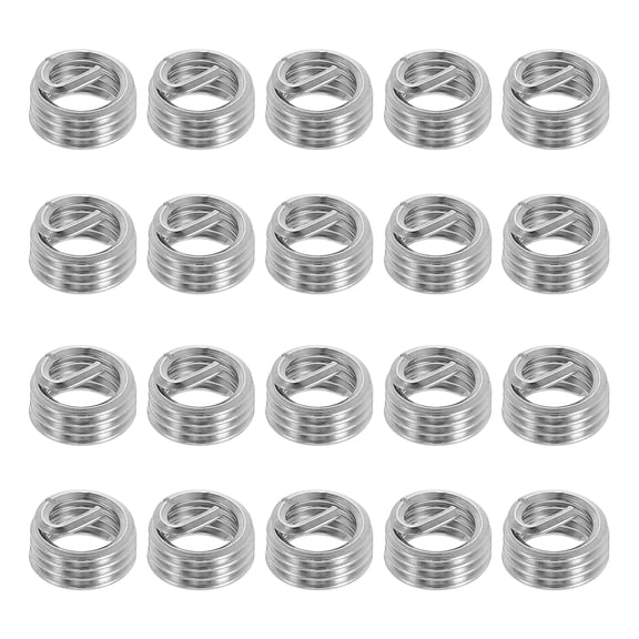 Uxcell Wire Thread Inserts 10#-32 UNF 1D 4.8mm, 20Pcs 304 Stainless Steel Helical Coiled Wire Screw Threaded Sleeve Sheath for Mechanical Equipment Automotive Repairs