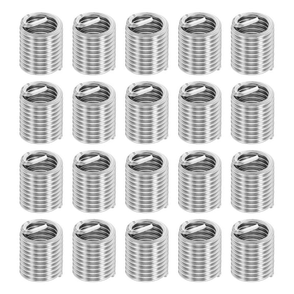 Uxcell Wire Thread Inserts 3/8-16 UNC 2D 19mm, 20Pcs 304 Stainless Steel Helical Coiled Wire Screw Threaded Sleeve Sheath for Mechanical Equipment Automotive Repairs