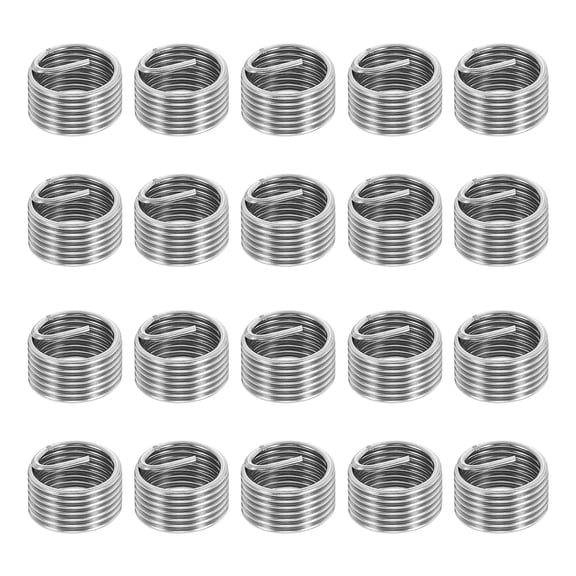 Uxcell Wire Thread Inserts 3/8-24 UNF 1D 9.5mm, 20Pcs 304 Stainless Steel Helical Coiled Wire Screw Threaded Sleeve Sheath for Mechanical Equipment Automotive Repairs