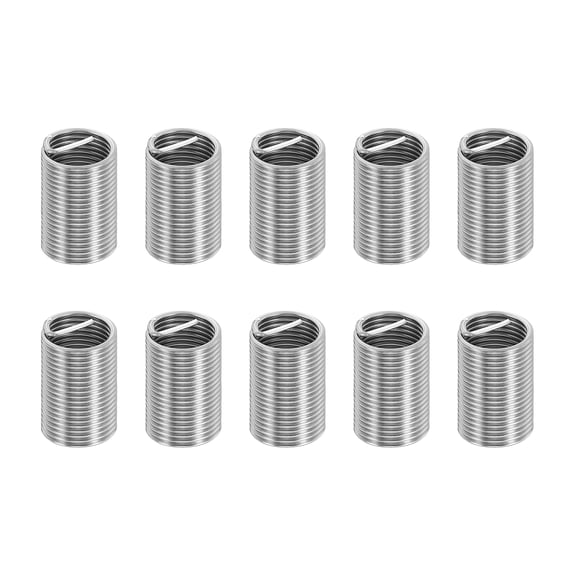 Uxcell Wire Thread Inserts 3/8-24 UNF 2.5D 23.8mm, 10Pcs 304 Stainless Steel Helical Coiled Wire Screw Threaded Sleeve Sheath for Mechanical Equipment Automotive Repairs