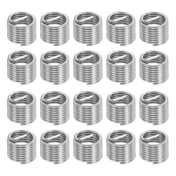 Uxcell Wire Thread Inserts 5/16-24 UNF 1.5D 11.8mm, 20Pcs 304 Stainless Steel Helical Coiled Wire Screw Threaded Sleeve Sheath for Mechanical Equipment Automotive Repairs