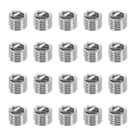 Uxcell Wire Thread Inserts 6#-32 UNC 1.5D 5.3mm, 20Pcs 304 Stainless Steel Helical Coiled Wire Screw Threaded Sleeve Sheath for Mechanical Equipment Automotive Repairs