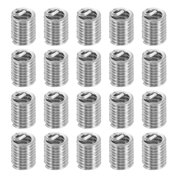 Uxcell Wire Thread Inserts 6#-32 UNC 2.5D 8.8mm, 20Pcs 304 Stainless Steel Helical Coiled Wire Screw Threaded Sleeve Sheath for Mechanical Equipment Automotive Repairs