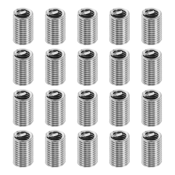 Uxcell Wire Thread Inserts 8#-32 UNC 3D 12.6mm, 20Pcs 304 Stainless Steel Helical Coiled Wire Screw Threaded Sleeve Sheath for Mechanical Equipment Automotive Repairs