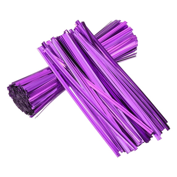 Uxcell Wire Twist Ties Reusable for Plastic Bags Treat Candy Bag Plants, Craft Projects Purple