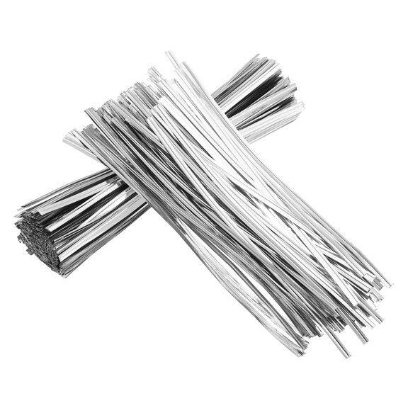 Uxcell Wire Twist Ties Reusable for Plastic Bags Treat Candy Bag Plants Craft Projects Silver