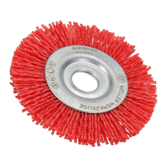 Uxcell Wire Wheel Brush for Bench Grinder, 3 Inch Nylon Crimped Wire Wheel, 1/2" Thread Arbor, Suitable for Rust, Corrosion, Paint Removal, Silver, 80 Grit