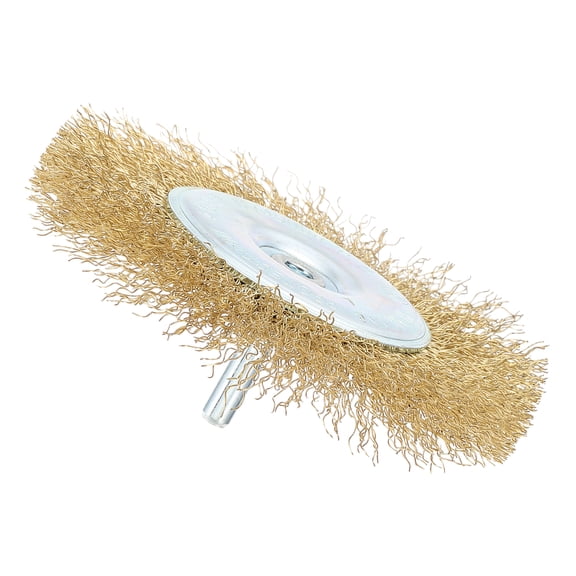 Uxcell Wire Wheel Brush for Drill, 5 Pack 4 Inch Copper-plated Carbon Steel Crimped(0.012" Size) Wire Wheel, 1/4-Inch Round Shank, Suitable for Rust, Corrosion, Paint Removal