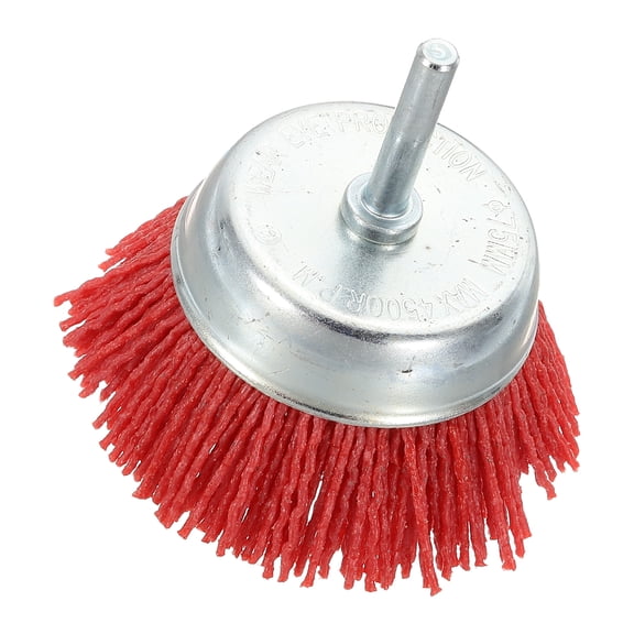 Uxcell Wire Wheel Cup Brush for Drill, 1 Pack 3 Inch Nylon Crimped(0.05") Wire Wheel, 1/4-Inch Round Shank, Suitable for Rust, Corrosion, Paint Removal, 80 Grit