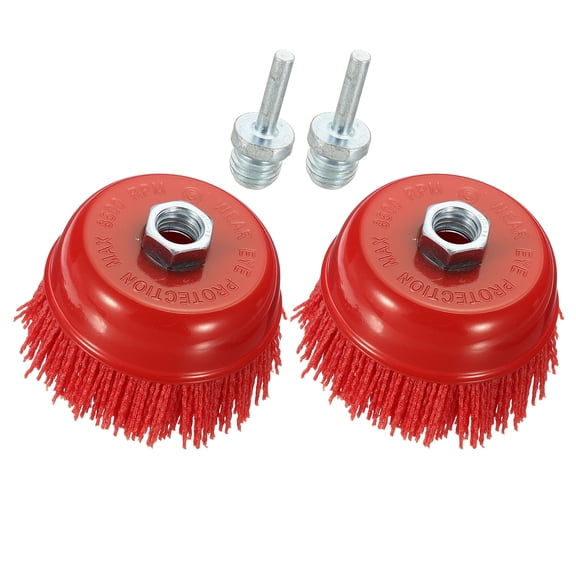 Uxcell Wire Wheel Cup Brush for Drill, 4 Pack Carbon Steel Crimped Wire Wheel Cup Set, 1/4-Inch Round Shank, Suitable for Rust, Paint Removal