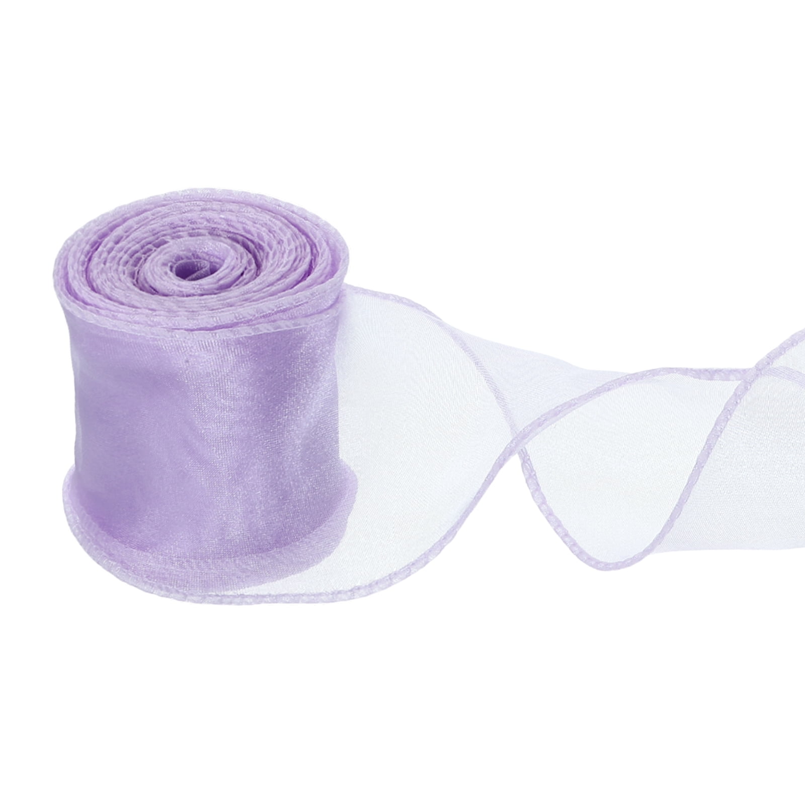 Uxcell Wired Chiffon Ribbon 2-3/8 Inch x 10 Yard, Sheer Wired Organza ...