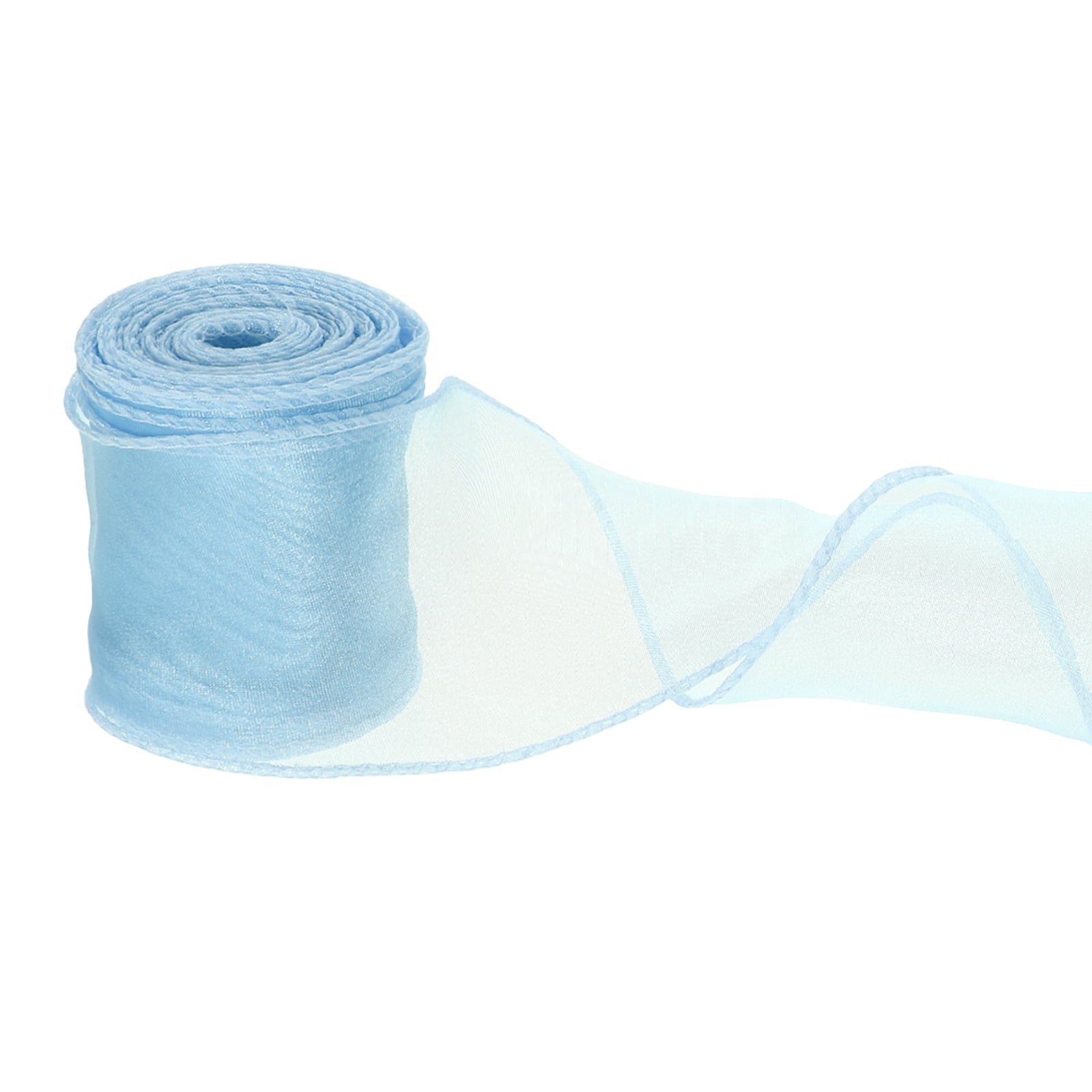 Uxcell Wired Chiffon Ribbon 2-3/8 Inch x 10 Yard, Sheer Wired Organza ...