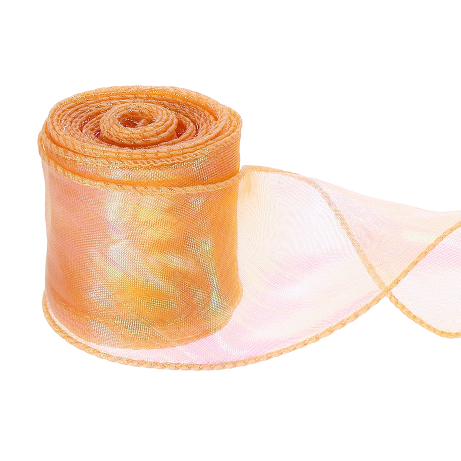 Uxcell Wired Chiffon Ribbon 2-3/8 Inch x 10 Yard, Sheer Wired Organza ...