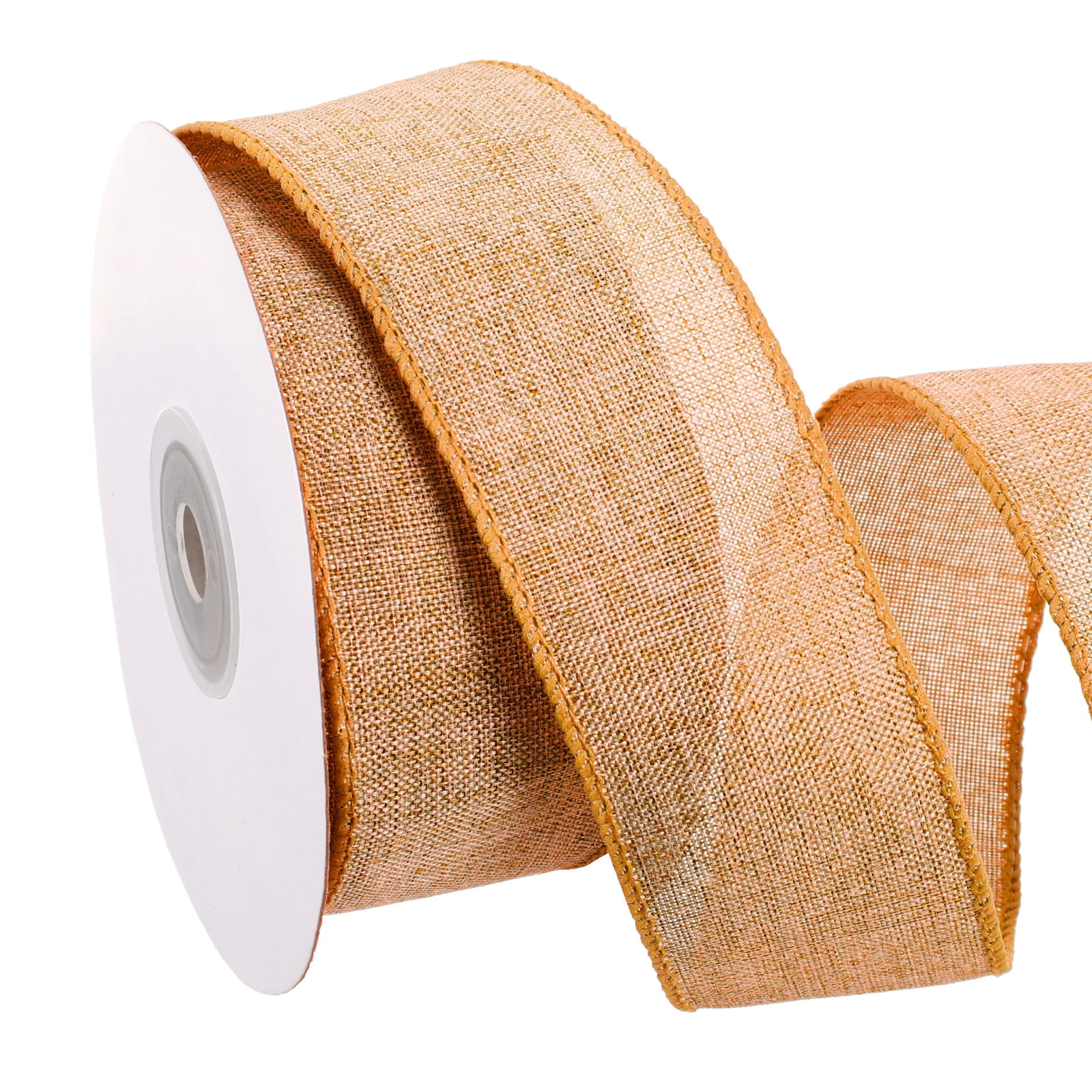 Uxcell Wired Edge Ribbon 1-1/2 Inch x 10 Yard, Burlap Wired Ribbon for ...