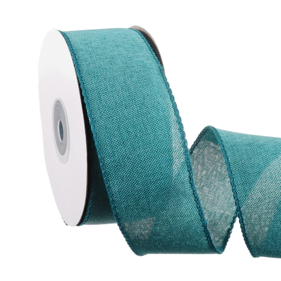 Uxcell Wired Edge Ribbon 1-1/2 inch x 10 Yard Burlap Wired Ribbon for Gift Wrapping Wreath Turquoise Blue