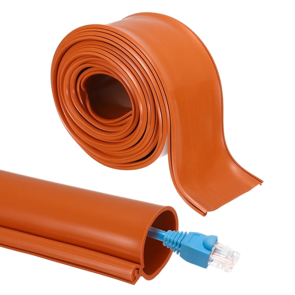 Uxcell Wires Hider, 10 Feet Long 1.2" Inner Dia Flexible Silicone Cord Cover Snap-fit Cable Protector (Red)