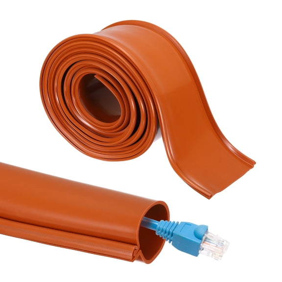 Uxcell Wires Hider, 10 Feet Long 1 3/8" Inner Dia Flexible Silicone Cord Cover Snap-fit Cable Protector (Red)