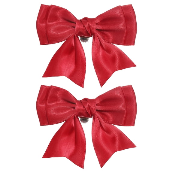 Uxcell Women Bow Shoe Clips, Satin Elegant Detachable Bowknot Shoe Clips Red
