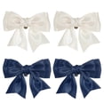 thumbnail image 1 of Uxcell Women Bow Shoe Clips, Satin Elegant Detachable Bowknot Beige/Navy Blue 2 Pcs, 1 of 7