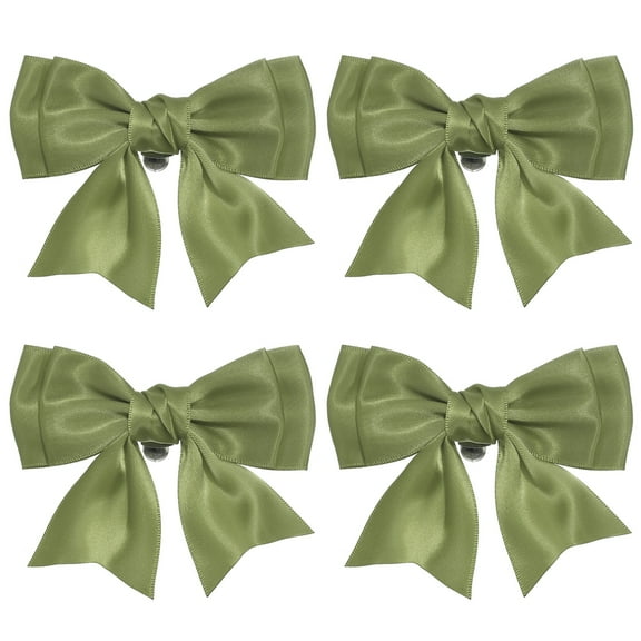Uxcell Women Bow Shoe Clips, Satin Elegant Detachable Bowknot Dark Green 4 Pcs