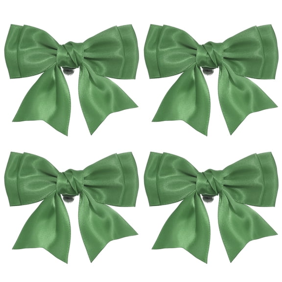 Uxcell Women Bow Shoe Clips, Satin Elegant Detachable Bowknot Green 4 Pcs