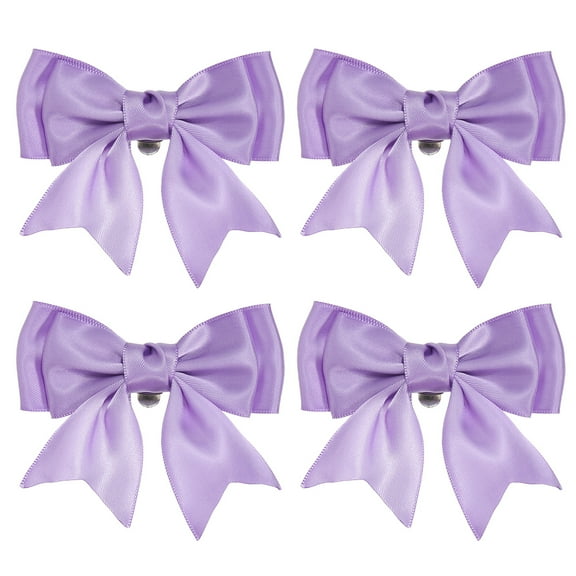 Uxcell Women Bow Shoe Clips, Satin Elegant Detachable Bowknot Purple 4 Pcs