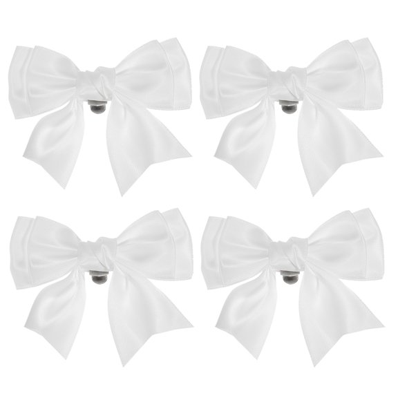 Uxcell Women Bow Shoe Clips, Satin Elegant Detachable Bowknot White 4 Pcs
