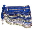 thumbnail image 1 of Uxcell Women's Belly Dance Hip Scarf with Sequins Triangle Wrap Skirts Waist Chain for Party Costume Performance Dark Blue, 1 of 7