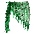 thumbnail image 1 of Uxcell Women's Belly Dance Hip Scarf with Sequins Triangle Wrap Skirts Waist Chain for Party Costume Performance Dark Green, 1 of 7