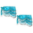 thumbnail image 1 of Uxcell Women's Belly Dance Hip Scarf with Sequins Triangle Wrap Skirts Waist Chain for Party Costume Performance Light Blue, 1 of 7