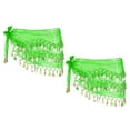 thumbnail image 1 of Uxcell Women's Belly Dance Hip Scarf with Sequins Triangle Wrap Skirts Waist Chain for Party Costume Performance Light Green, 1 of 7