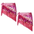 thumbnail image 1 of Uxcell Women's Belly Dance Hip Scarf with Sequins Triangle Wrap Skirts Waist Chain for Party Costume Performance Pink, 1 of 7