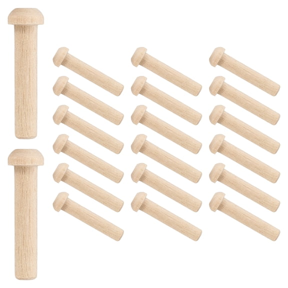 Uxcell Wood Axle Pegs, Mini Wooden Peg Wooden Wheels Shaft for DIY Model Cars Trucks 5/16" Dia. 1-13/16" Length