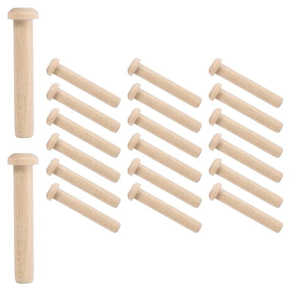 Uxcell Wood Axle Pegs, Mini Wooden Peg Wooden Wheels Shaft for DIY Model Cars Trucks 5/16" Dia. 2-1/8" Length
