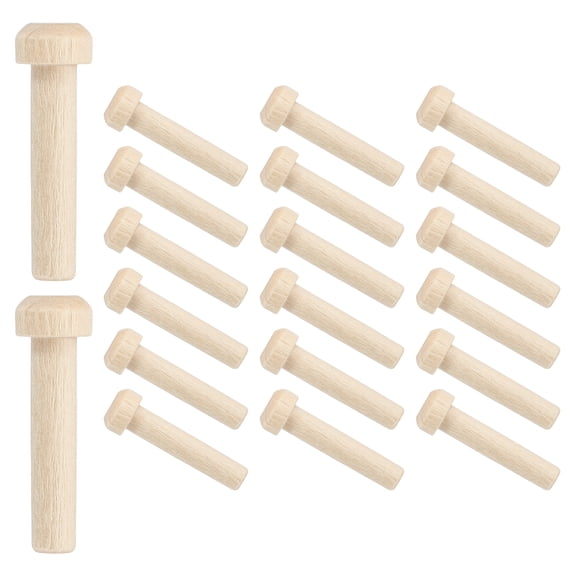 Uxcell Wood Axle Pegs, Mini Wooden Peg Wooden Wheels Shaft for DIY Model Cars Trucks 7/32" Dia. 1-1/4" Length